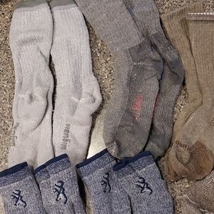6 pairs of men's hiking socks, multiple brands